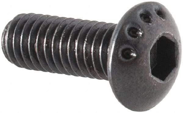 Made in USA - M3x0.50 Metric Coarse Hex Socket Drive, Button Screw - Alloy Steel, Black Oxide Finish, Fully Threaded, 8mm Length Under Head - Makers Industrial Supply