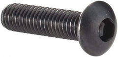 Made in USA - M3x0.50 Metric Coarse Hex Socket Drive, Button Screw - Alloy Steel, Black Oxide Finish, Fully Threaded, 12mm Length Under Head - Makers Industrial Supply