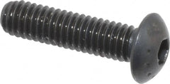 Made in USA - M4x0.70 Metric Coarse Hex Socket Drive, Button Screw - Alloy Steel, Black Oxide Finish, Fully Threaded, 16mm Length Under Head - Makers Industrial Supply