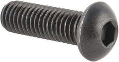 Made in USA - M8x1.25 Metric Coarse Hex Socket Drive, Button Screw - Alloy Steel, Black Oxide Finish, Fully Threaded, 25mm Length Under Head - Makers Industrial Supply