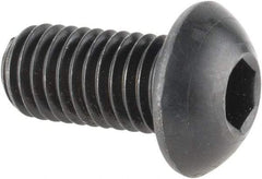 Made in USA - M10x1.50 Metric Coarse Hex Socket Drive, Button Screw - Alloy Steel, Black Oxide Finish, Fully Threaded, 20mm Length Under Head - Makers Industrial Supply