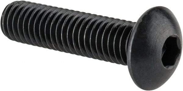 Made in USA - M5x0.80 Metric Coarse Hex Socket Drive, Button Screw - Alloy Steel, Black Oxide Finish, Fully Threaded, 20mm Length Under Head - Makers Industrial Supply