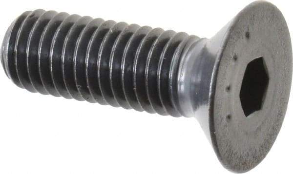 Made in USA - M8x1.25 Metric Coarse Hex Socket Drive, 90° Flat Head Socket Cap Screw - Grade 10.9 Alloy Steel, Black Oxide Finish, Fully Threaded, 25mm Length Under Head - Makers Industrial Supply