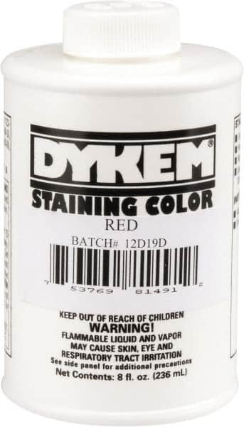 Dykem - 8 Ounce Red Staining Color - Brush in Cap Container - Makers Industrial Supply