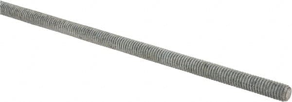 Made in USA - 3/8-16 UNC (Coarse), 2' Long, Low Carbon Steel Threaded Rod - Hot-Dipped Galvanized Finish, Right Hand Thread - Makers Industrial Supply