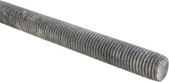 Made in USA - 7/8-9 UNC (Coarse), 2' Long, Low Carbon Steel Threaded Rod - Hot-Dipped Galvanized Finish, Right Hand Thread - Makers Industrial Supply