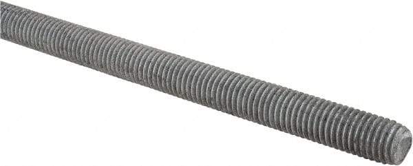 Made in USA - 5/8-11 UNC (Coarse), 6' Long, Low Carbon Steel Threaded Rod - Hot-Dipped Galvanized Finish, Right Hand Thread - Makers Industrial Supply