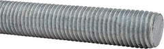 Made in USA - 1-8 UNC (Coarse), 6' Long, Low Carbon Steel Threaded Rod - Hot-Dipped Galvanized Finish, Right Hand Thread - Makers Industrial Supply