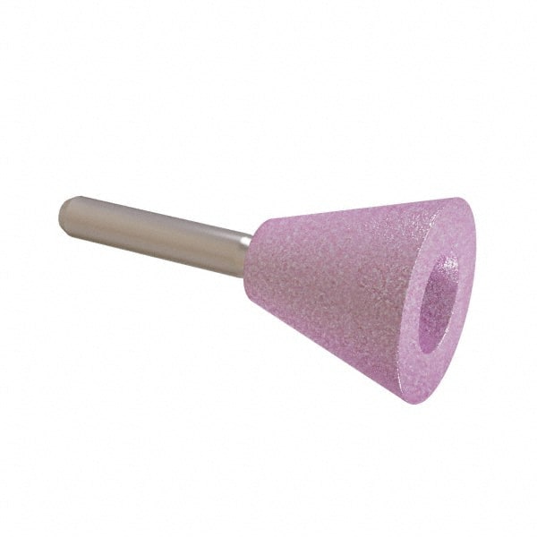 Grier Abrasives - 1-3/8 x 1" Head Diam x Thickness, A31, Inverted Cone Cupped End, Aluminum Oxide Mounted Point - Makers Industrial Supply