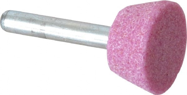 Grier Abrasives - 1" Head Diam x 1/2" Thickness, A33, Inverted Cone Flat End, Aluminum Oxide Mounted Point - Makers Industrial Supply