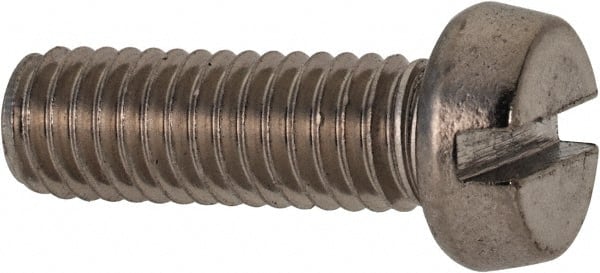 Value Collection - M6x1.00 Metric Coarse, 18mm Length Under Head Slotted Drive Machine Screw - Fillister Head, Grade 18-8 & A2 Stainless Steel, Uncoated, Without Washer - Makers Industrial Supply