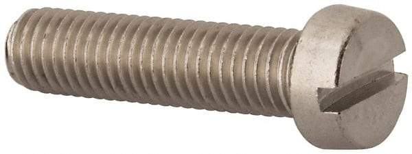 Value Collection - M10x1.50 Metric Coarse, 40mm Length Under Head Slotted Drive Machine Screw - Fillister Head, Grade 18-8 & A2 Stainless Steel, Uncoated, Without Washer - Makers Industrial Supply