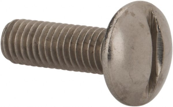 Value Collection - M5x0.80 Metric Coarse, 16mm Length Under Head Slotted Drive Machine Screw - Truss Head, Grade 18-8 & A2 Stainless Steel, Uncoated, Without Washer - Makers Industrial Supply