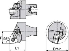 Kennametal - Right Hand Cut, Size KM3225, WN.. Insert Compatiblity, Internal Modular Turning & Profiling Cutting Unit Head - 22mm Ctr to Cutting Edge, 30mm Head Length, Through Coolant, Series Kenloc - Makers Industrial Supply