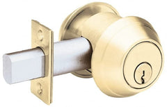 Schlage - 1-3/8 to 1-7/8" Door Thickness, Satin Chrome Finish, Heavy-Duty Deadbolt - Exact Industrial Supply