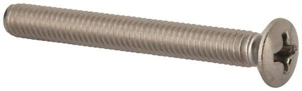 Value Collection - M4x0.70 Metric Coarse, 35mm OAL Phillips Drive Machine Screw - Oval Head, Grade 18-8 & A2 Stainless Steel, Uncoated, Without Washer - Makers Industrial Supply