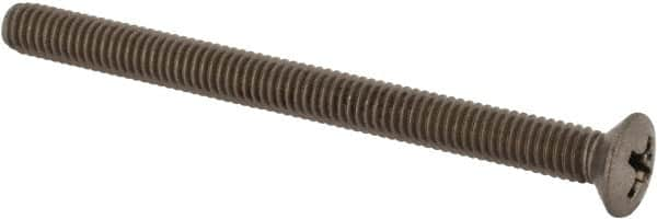 Value Collection - M4x0.70 Metric Coarse, 50mm OAL Phillips Drive Machine Screw - Oval Head, Grade 18-8 & A2 Stainless Steel, Uncoated, Without Washer - Makers Industrial Supply