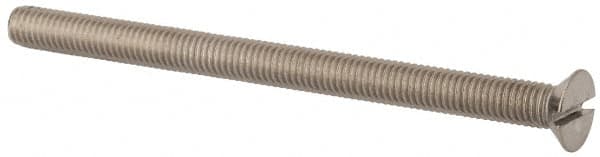 Value Collection - M5x0.80, 70mm OAL Slotted Drive Machine Screw - Flat Head, Grade 316 & A4 Stainless Steel, Uncoated, Without Washer - Makers Industrial Supply