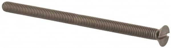 Value Collection - M5x0.80 Metric Coarse, 80mm OAL Slotted Drive Machine Screw - Flat Head, Grade 316 & A4 Stainless Steel, Uncoated, Without Washer - Makers Industrial Supply