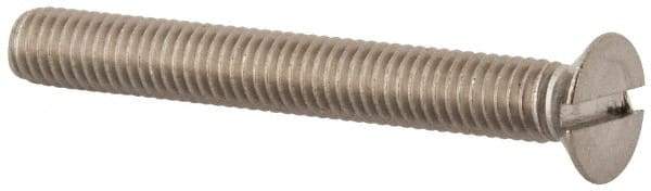 Value Collection - M6x1.00 Metric Coarse, 50mm OAL Slotted Drive Machine Screw - Flat Head, Grade 316 & A4 Stainless Steel, Uncoated, Without Washer - Makers Industrial Supply