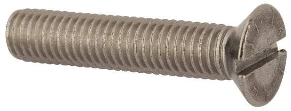 Value Collection - M8x1.25 Metric Coarse, 40mm OAL Slotted Drive Machine Screw - Flat Head, Grade 316 & A4 Stainless Steel, Uncoated, Without Washer - Makers Industrial Supply