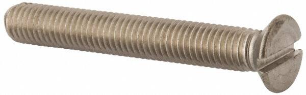 Value Collection - M8x1.25 Metric Coarse, 60mm OAL Slotted Drive Machine Screw - Flat Head, Grade 316 & A4 Stainless Steel, Uncoated, Without Washer - Makers Industrial Supply