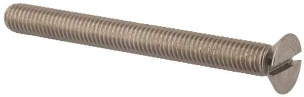 Value Collection - M8x1.25 Metric Coarse, 80mm OAL Slotted Drive Machine Screw - Flat Head, Grade 316 & A4 Stainless Steel, Uncoated, Without Washer - Makers Industrial Supply