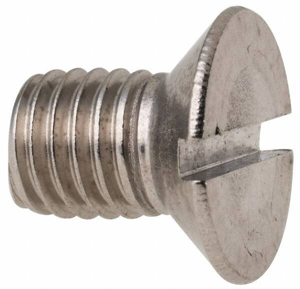 Value Collection - M10x1.50 Metric Coarse, 16mm OAL Slotted Drive Machine Screw - Flat Head, Grade 316 & A4 Stainless Steel, Uncoated, Without Washer - Makers Industrial Supply