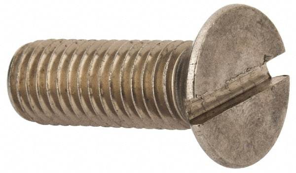 Value Collection - M10x1.50 Metric Coarse, 30mm OAL Slotted Drive Machine Screw - Flat Head, Grade 316 & A4 Stainless Steel, Uncoated, Without Washer - Makers Industrial Supply