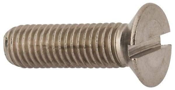 Value Collection - M10x1.50 Metric Coarse, 35mm OAL Slotted Drive Machine Screw - Flat Head, Grade 316 & A4 Stainless Steel, Uncoated, Without Washer - Makers Industrial Supply