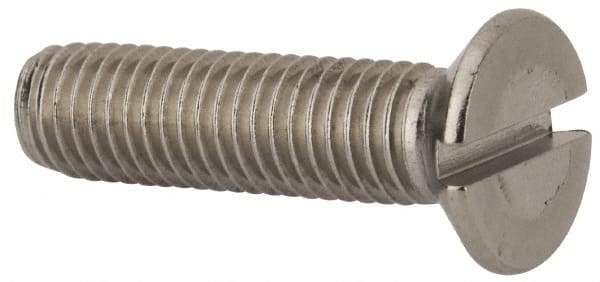 Value Collection - M10x1.50 Metric Coarse, 40mm OAL Slotted Drive Machine Screw - Flat Head, Grade 316 & A4 Stainless Steel, Uncoated, Without Washer - Makers Industrial Supply