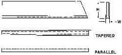 Made in USA - 5/32 Inch Wide x 11/16 Inch High x 5 Inch Long, Tapered Blade, Cutoff Blade - C6 Grade, Bright Finish - Exact Industrial Supply