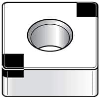 Kennametal - SNGA433 S0425 Grade KB5625 PCBN Turning Insert - TiAlN Finish, 90° Square, 1/2" Inscr Circle, 3/16" Thick, 3/64" Corner Radius - Makers Industrial Supply