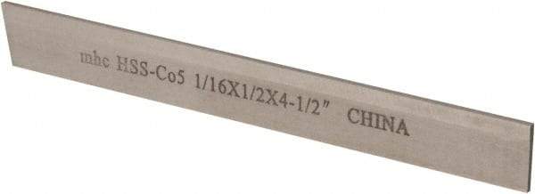 Interstate - 1/16 Inch Wide x 1/2 Inch High x 4-1/2 Inch Long, Parallel Blade, Cutoff Blade - M35 Grade, Bright Finish - Exact Industrial Supply