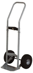 Made in USA - 47" OAH Cylinder Hand Truck - Swept Back Handle, Steel, Full Pneumatic Wheels - Makers Industrial Supply