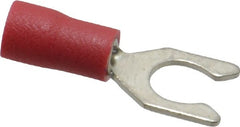 Ideal - #10 Stud, 22 to 18 AWG Compatible, Partially Insulated, Crimp Connection, Locking Fork Terminal - Makers Industrial Supply