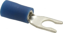 Ideal - #6 Stud, 16 to 14 AWG Compatible, Partially Insulated, Crimp Connection, Locking Fork Terminal - Makers Industrial Supply