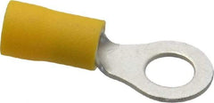 Ideal - 12-10 AWG Partially Insulated Crimp Connection Circular Ring Terminal - 1/4" Stud, 1.167" OAL x 0.512" Wide, Tin Plated Brass Contact - Makers Industrial Supply