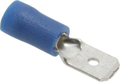 Ideal - 16 to 14 AWG, Vinyl, Fully Insulated, Male Wire Disconnect - 1/4 Inch Wide Tab, Blue, cUL Listed, RoHS Compliant, UL Listed - Makers Industrial Supply