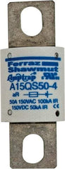 Ferraz Shawmut - 150 VAC/VDC, 50 Amp, Fast-Acting Semiconductor/High Speed Fuse - Bolt-on Mount, 2-21/32" OAL, 100 at AC, 50 at DC kA Rating, 1-1/8" Diam - Makers Industrial Supply