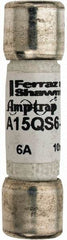 Ferraz Shawmut - 150 VAC/VDC, 6 Amp, Fast-Acting Semiconductor/High Speed Fuse - Clip Mount, 1-1/2" OAL, 100 at AC, 50 at DC kA Rating, 13/32" Diam - Makers Industrial Supply