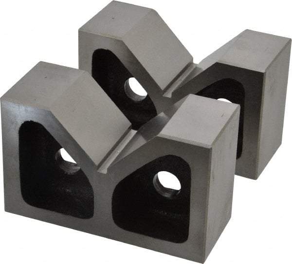 SPI - 2-7/16" Max Capacity, 90° Angle, Cast Iron V-Block - 5" Long x 2" Wide x 3-1/8" High, Sold as Matched Pair - Makers Industrial Supply