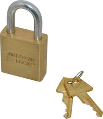 American Lock - 3/4" Shackle Clearance, Keyed Alike Padlock - 5/16" Shackle Diam, Steel - Makers Industrial Supply