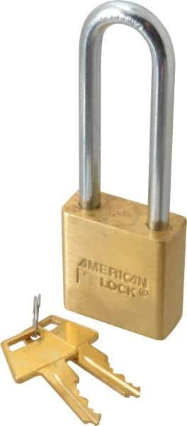 American Lock - 3/4" Shackle Clearance, Keyed Alike Padlock - 5/16" Shackle Diam, Steel - Makers Industrial Supply