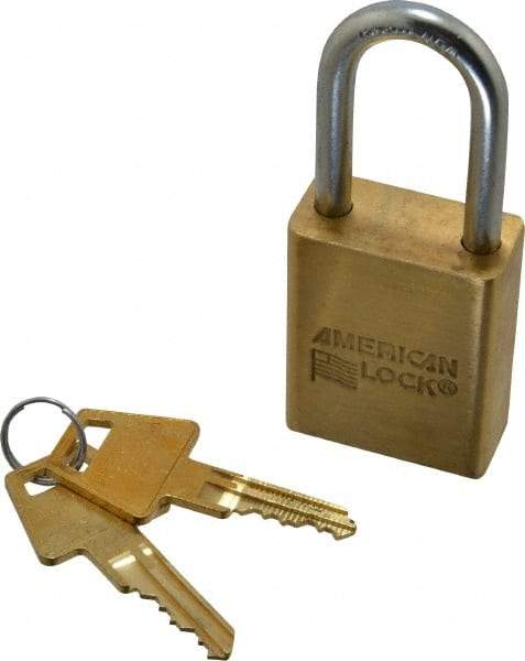 American Lock - 3/4" Shackle Clearance, Keyed Alike Padlock - 1/4" Shackle Diam, Steel - Makers Industrial Supply