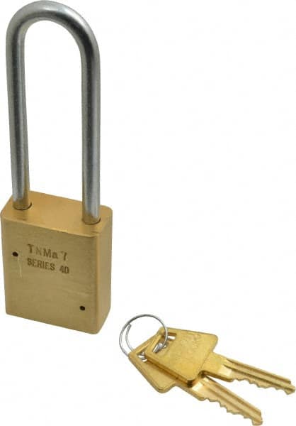 American Lock - 3/4" Shackle Clearance, Keyed Alike Padlock - 1/4" Shackle Diam, Steel - Makers Industrial Supply