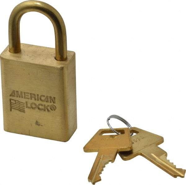 American Lock - 3/4" Shackle Clearance, Keyed Different Padlock - 1/4" Shackle Diam, Steel - Makers Industrial Supply