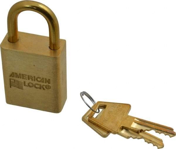 American Lock - 3/4" Shackle Clearance, Keyed Alike Padlock - 1/4" Shackle Diam, Steel - Makers Industrial Supply