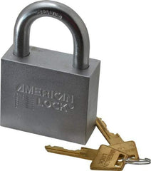 American Lock - 1-1/4" Shackle Clearance, Keyed Different Wide Clearance Padlock - 7/16" Shackle Diam, Steel - Makers Industrial Supply