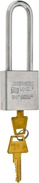 American Lock - 3/4" Shackle Clearance, Keyed Different Tubular Padlock - 3/8" Shackle Diam, Steel - Makers Industrial Supply